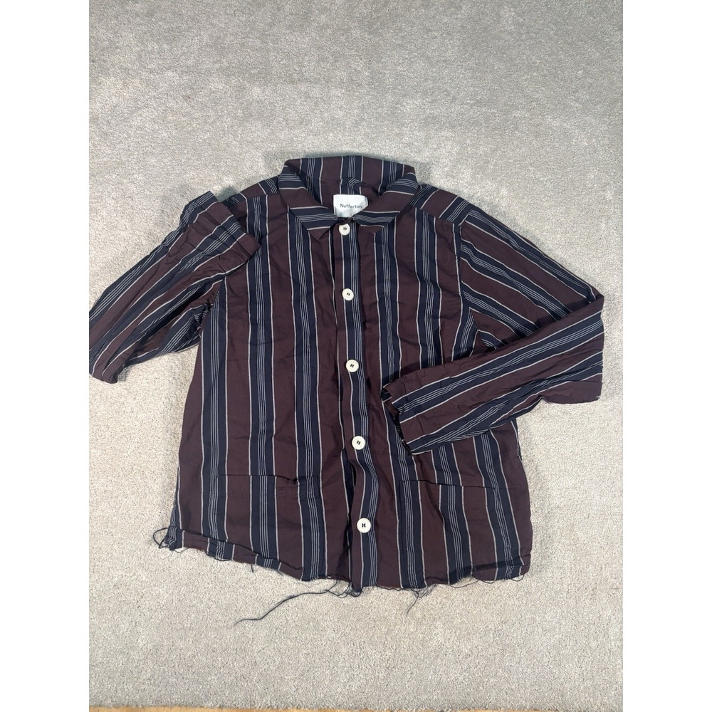 nufferton striped pajamas top small frayed hem Unisex